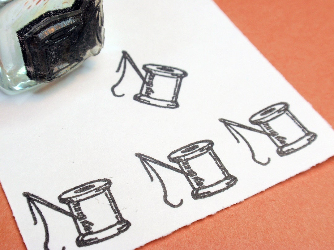 Spool of Thread Rubber Stamp 16mm, Sewing Theme Rubber Stamp, Thread