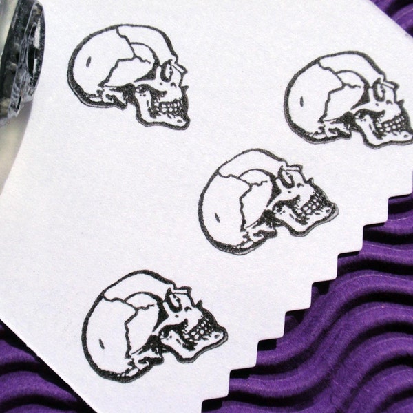 Tiny Skull Rubber Stamp, Anatomy Rubber Stamp, gift for medical student by Blossom Stamps