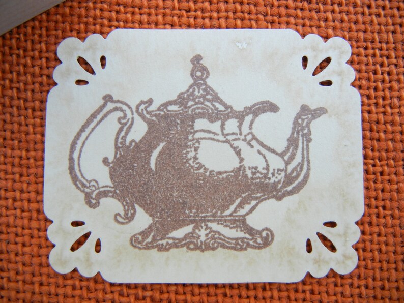 Antique Teapot stamp coffee pot stamp tea favor tag stamp Etsy