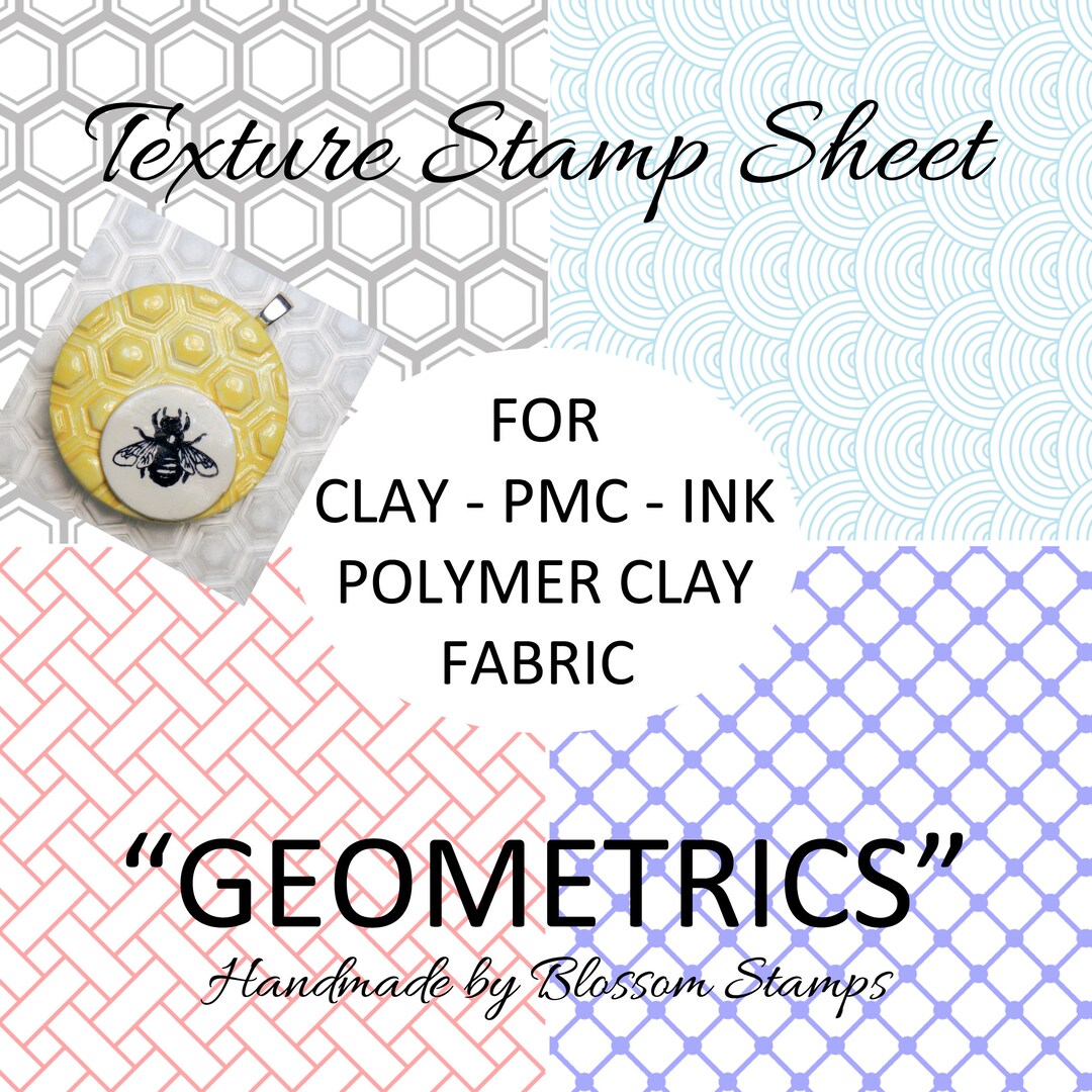 GEOMETRIC Texture Sheet Set of 4 Texture Mat for Clay PMC Etsy