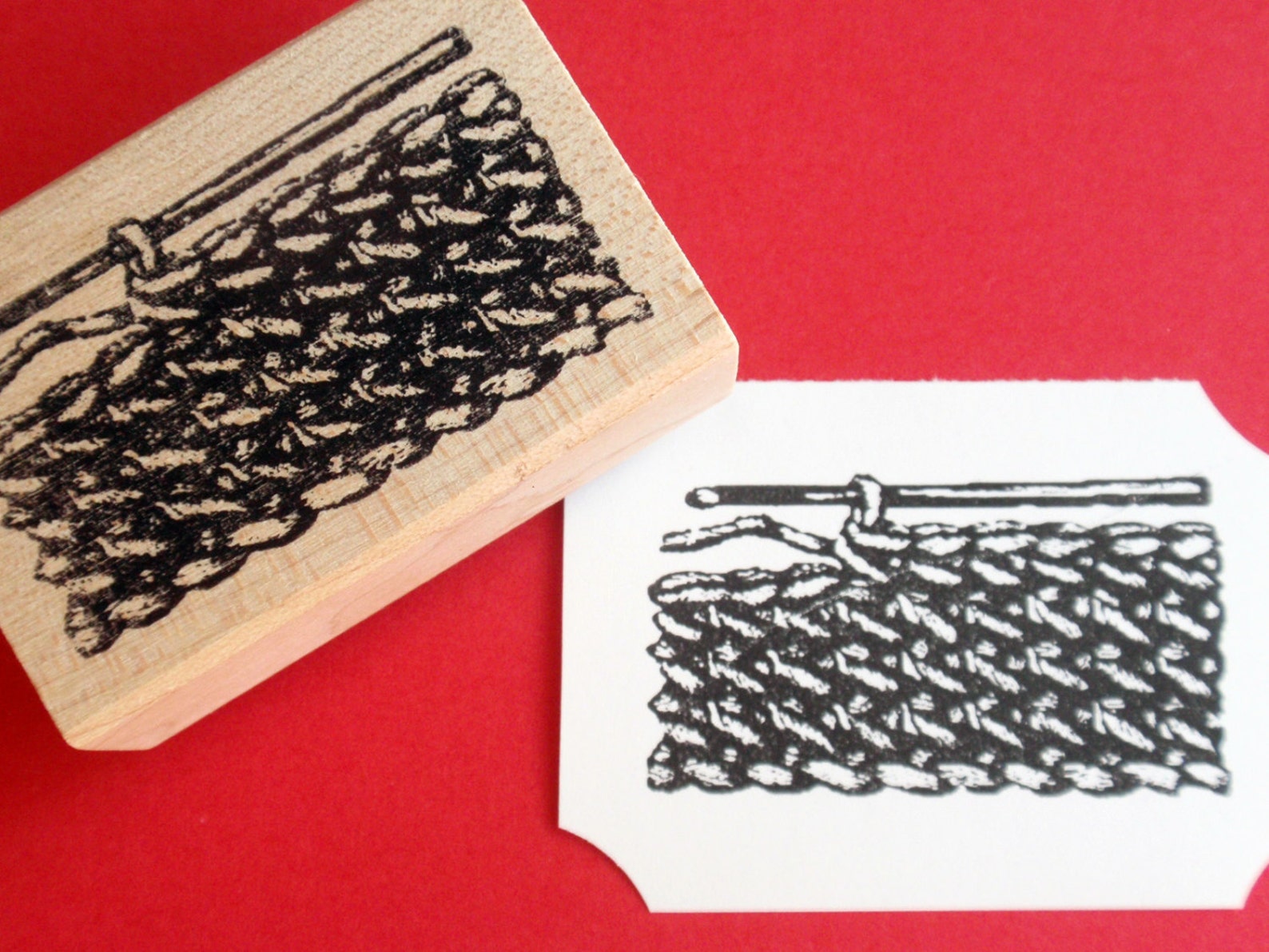 Knitting Rubber Stamp Knitting Needles and Yarn Gift for Etsy