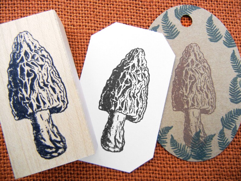 Mushroom Rubber Stamp Realistic Mushroom Illustration Stamp Etsy