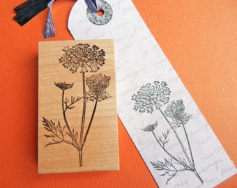 Queen Anne's Lace Wildflower Rubber Stamp - Handmade by Blossom Stamps