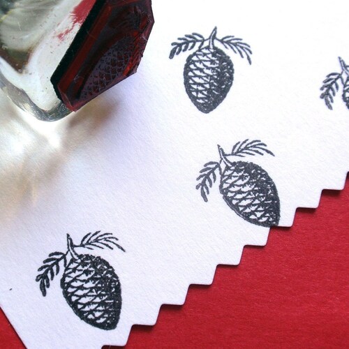 Tiny Pinecone Style 1 Rubber Stamp - by BlossomStamps