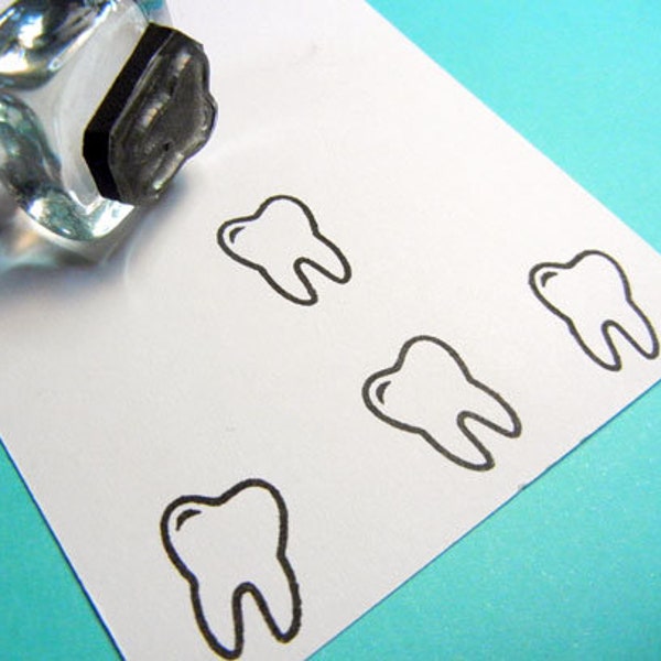 Tiny Tooth Molar Stamp 16mm, dentist appointment planner calendar reminder stamp by Blossom Stamps