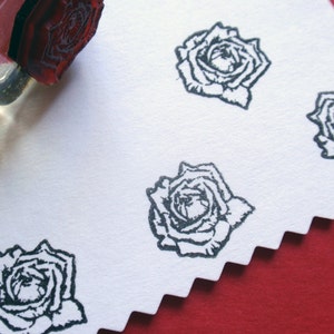 Tiny Rose Bud Rubber Stamp 16mm, Mini Flower rubber stamp by Blossom Stamps