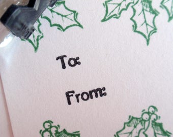 To and From Rubber Stamp for Tags, envelopes, stickers - Handmade by BlossomStamps