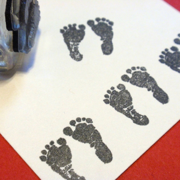 Tiny Baby Feet Rubber Stamp, Baby Footprint Stamp for babyshower games and invites rubber stamp by BlossomStamps