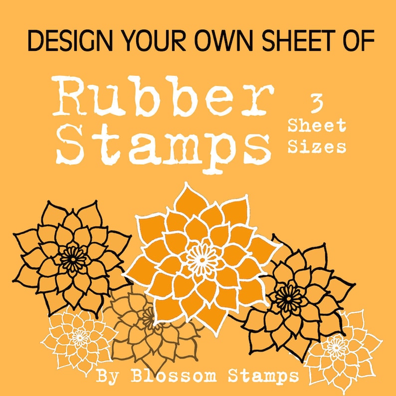 Design Your Own Rubber Stamp Sheet 3 Sizes Your Art Etsy UK