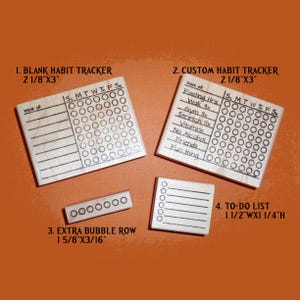 Habit Tracker rubber stamp, Resolution Tracker stamp, Reminder stamp, To-Do list stamp, Chore Chart stamp, Planner Goal Stamp, Custom Stamp