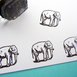 Tiny Elephant Rubber Stamp 16mm, circus elephant pachyderm stamp  - handmade by Blossom Stamps