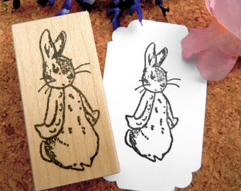 Peter Rabbit Stamp, Beatrix Potter stamp, Baby Shower rubber stamp -  Handmade by BlossomStamps