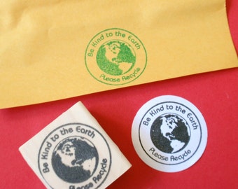 Please Recycle Rubber Stamp, Earth Day, Ecofriendly Packaging stamp