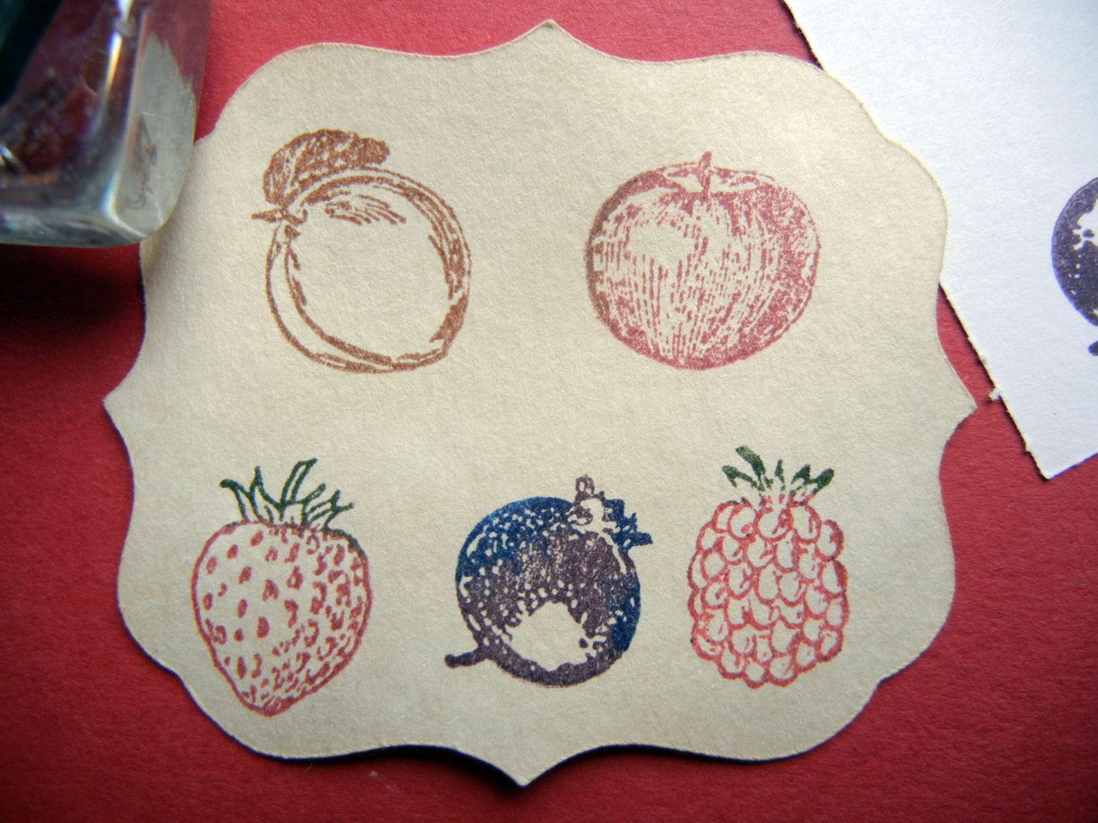 Peach Rubber Stamp tiny peach stamp fruit rubber stamp by Etsy