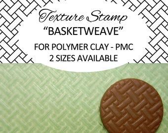 Basketweave Texture Stamp, Texture Sheet for Clay, Metal Clay, Polymer Clay by Blossom Stamps