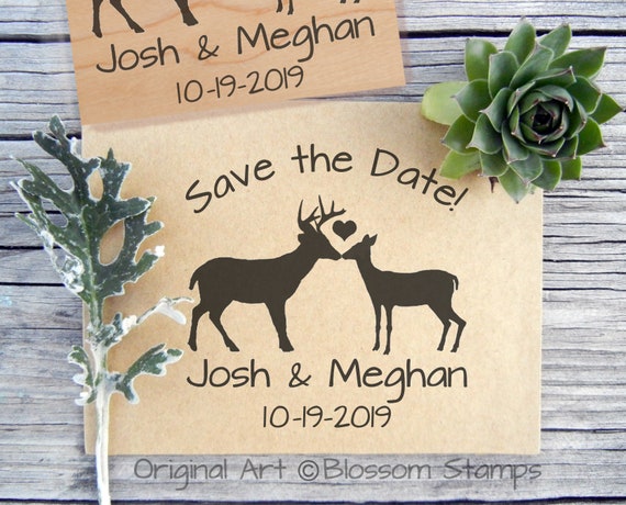 Antler wedding stamp (Initials with special date), Personalized stamps –  Japanese Rubber Stamps