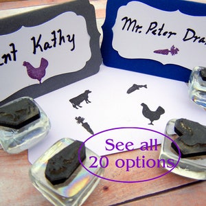 Wedding Meal Rubber Stamps, Menu Choice, Food Labels, Meal Planning 20 Options plus Allergens