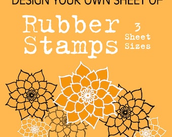 Design your Own Custom, Unmounted Photopolymer Rubber Stamps, 3 Sheet Sizes, DIY rubber stamps