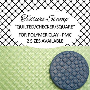 Texture Stamp QUILTED SQUARE Texture Sheet for Clay, Metal Clay, Polymer Clay by Blossom Stamps image 1