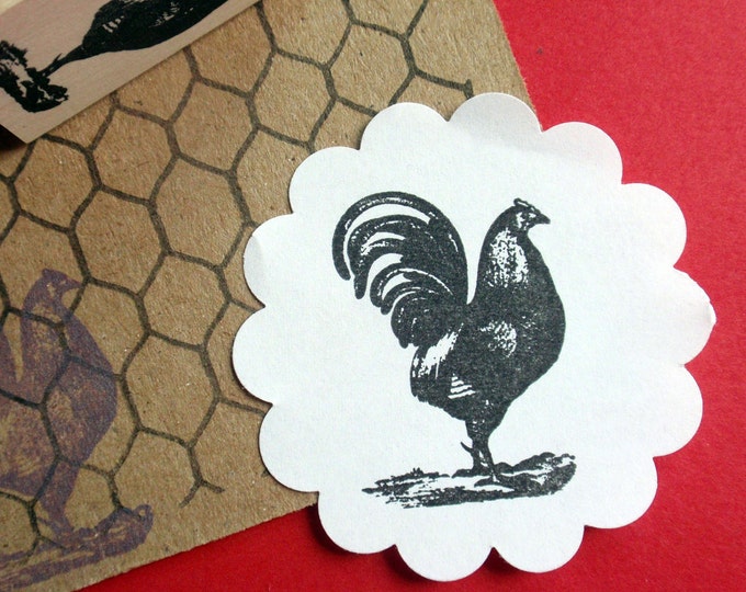 Rooster Rubber Stamp Chicken Rubber Stamp Farm Animal Stamp Etsy