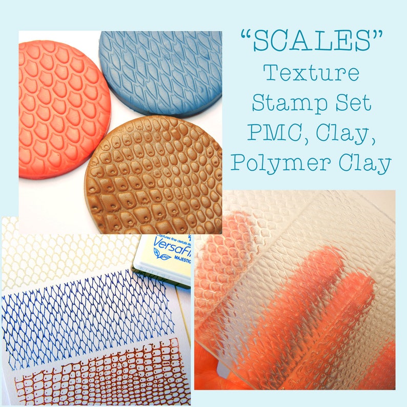 SCALES Texture Mat Texture Stamp Set for Clay Metal Clay Etsy