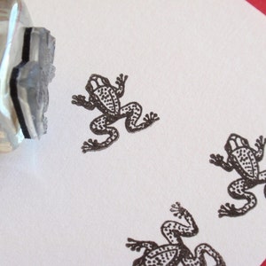 Tiny Frog Rubber Stamp 16mm, Toad amphibian stamp by Blossom Stamps