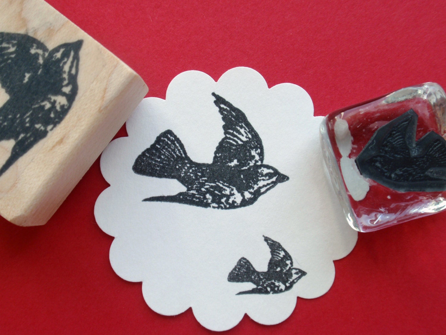Swallow Rubber Stamp Bird Rubber Stamp Handmade by Blossom Etsy