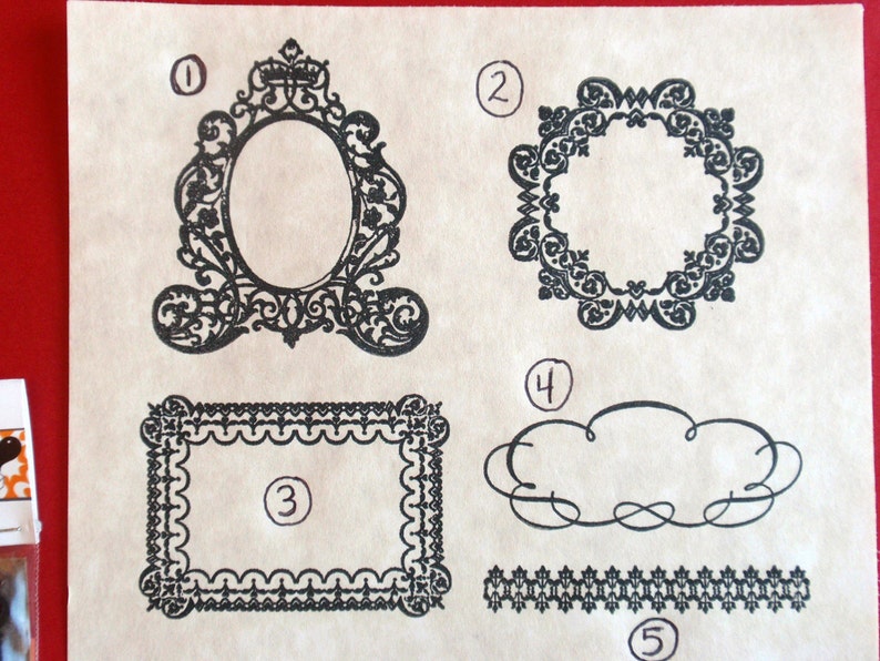 Frame Rubber Stamp Set Border Rubber Stamp Set of 5 Clear Etsy