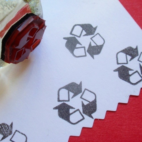 Please Recycle Rubber Stamp Ecopackaging Stamp Handmade by Etsy