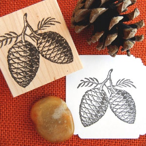 Tiny Pinecone Style 2 Rubber Stamp 16mm, evergreen tree stamp Handmade by Blossom Stamps image 4