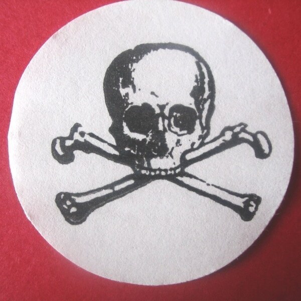 Skull and Crossbones stamp, Jolly Roger Pirate Stamp by BlossomStamps