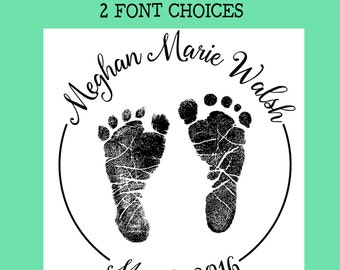 Custom Baby Footprint or Handprint Rubber Stamp  -  by Blossom Stamps