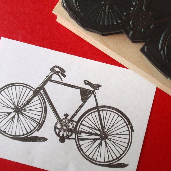 Bicycle Bike Rubber Stamp  - Sz Small - by BlossomStamps