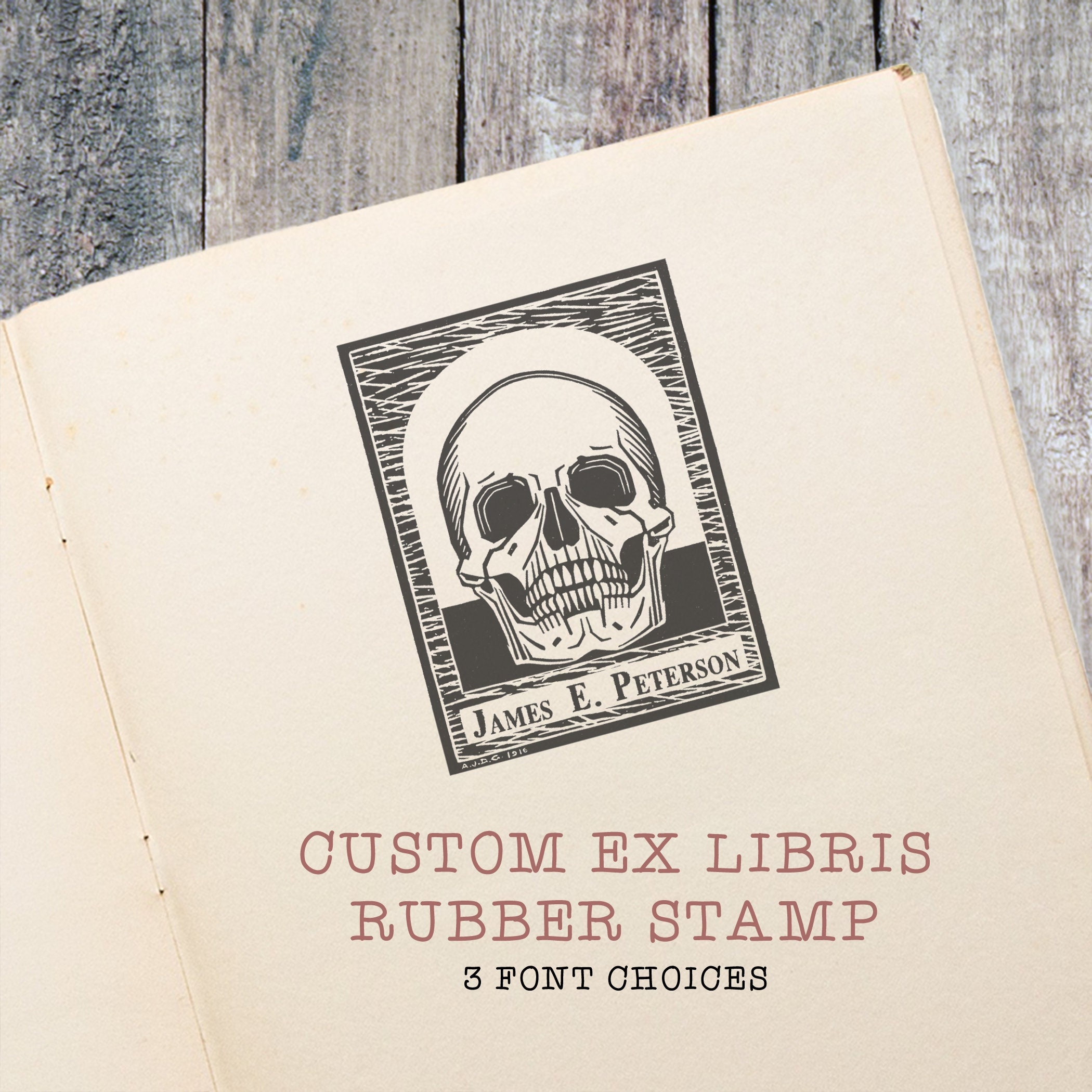 Skull Ex Libris Stamp