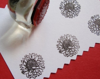 Tiny Sunflower Rubber Stamp 16mm, flower rubber stamp, sunflower illustration stamp by Blossom Stamps