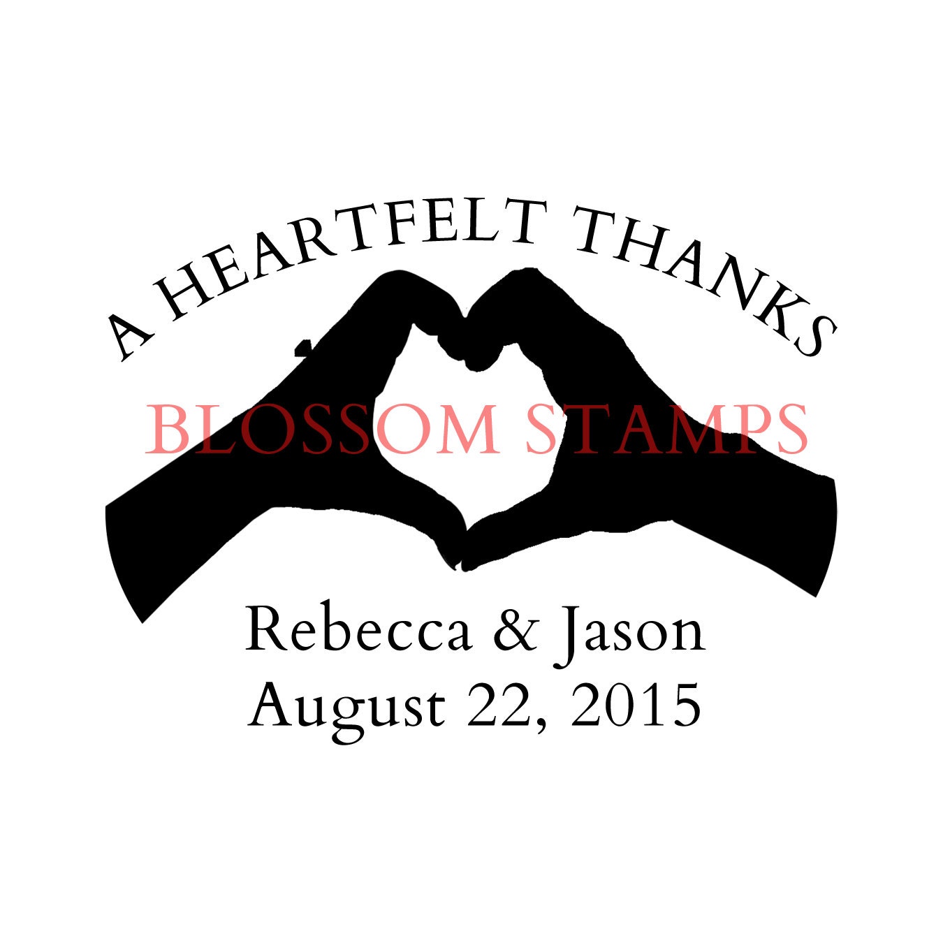 Wedding Favor Thank You Rubber Stamp // Heart Hands | Etsy