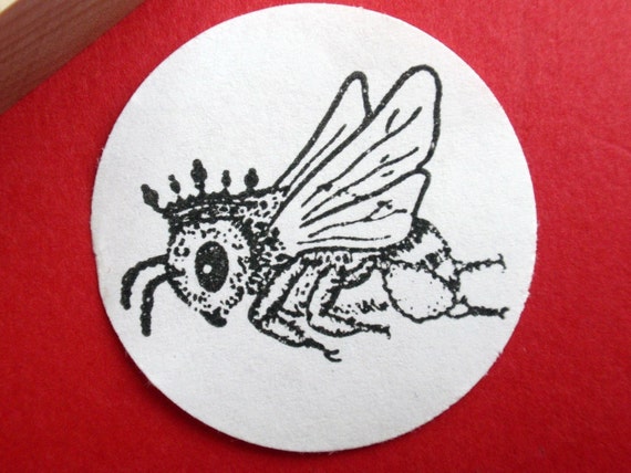P35 Bee Rubber Stamp WM 1x1.25