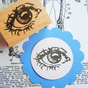 Woman's Eye Rubber Stamp, female eye with long eyelashes stamp, anatomy gift  -  Handmade by Blossom Stamps