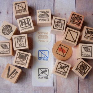 Wedding Meal Rubber Stamps, Menu Choice, Food Labels, Meal Planning 20 Options plus Allergens image 7