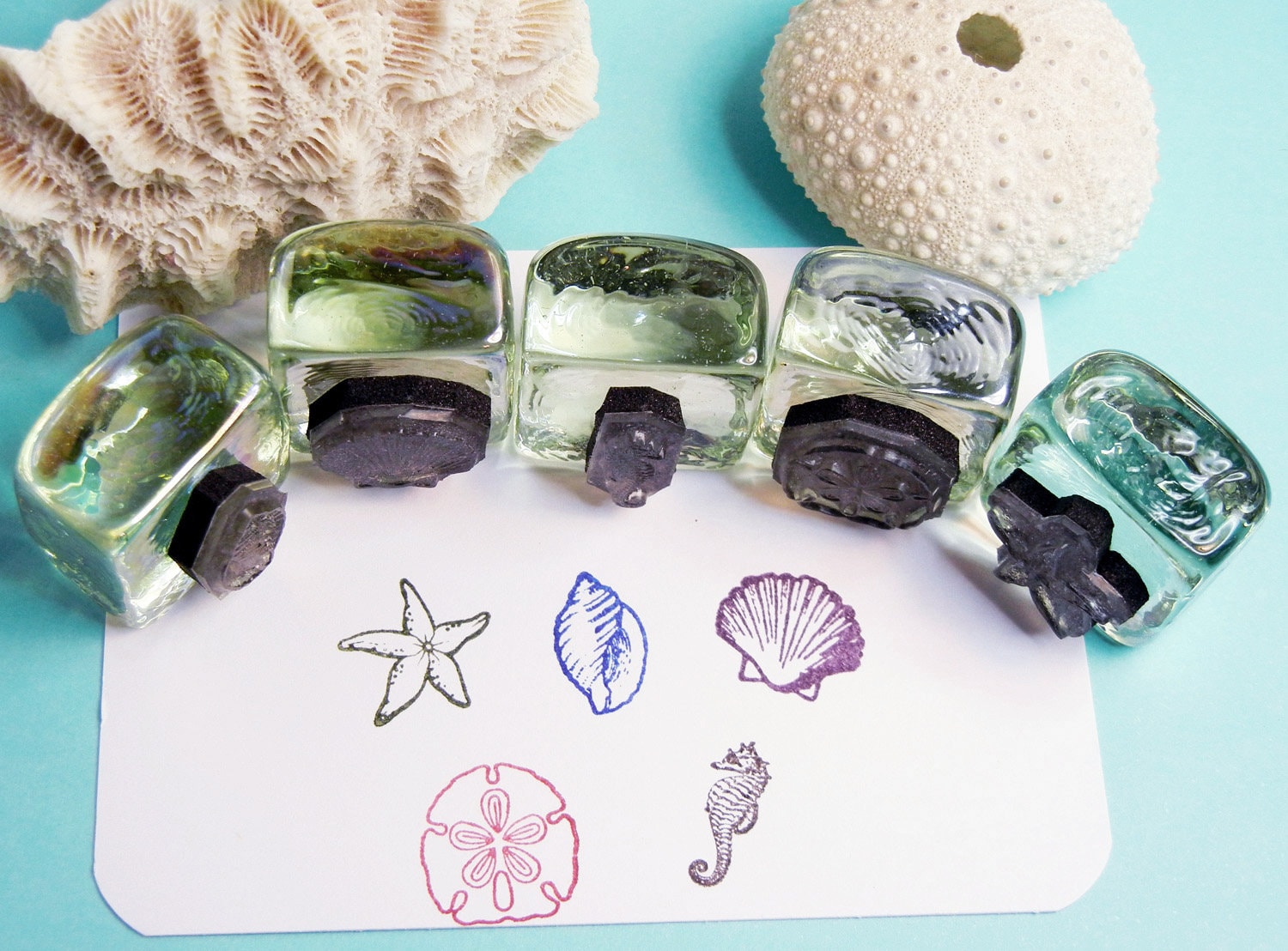 Mini Sea Shell Rubber Stamp, Tiny Beach Themed Stamp, Small Conch Shell ...