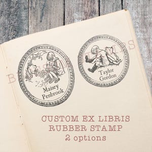 ¡NUEVO! Sello de goma vintage con forma de libro de osito Winnie-the-Pooh, sello Ex Libris de Christopher Robin, regalo de biblioteca para baby shower de Blossom Stamps