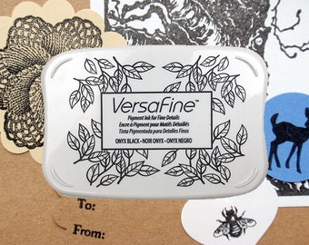 Black Ink Pad - Versafine by Tsukineko - Full sized  - The BEST ink for Detailed Rubber Stamps says Blossom Stamps