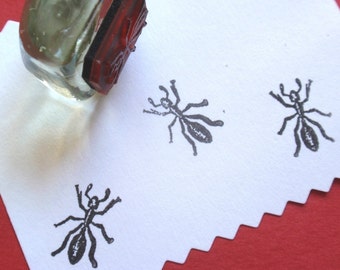 Tiny Ant Rubber Stamp 16mm, ant queen, insect rubber stamp  - Handmade by Blossom Stamps