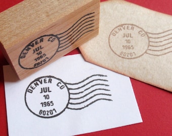 Customized Letter Postmark, Vintage Style Postage Cancellation Mark Rubber Stamp  - Weddings, Births, Parties