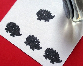 Tiny Spiky Hedgehog or Porcupine Rubber Stamp 16 mm, original art by Blossom Stamps