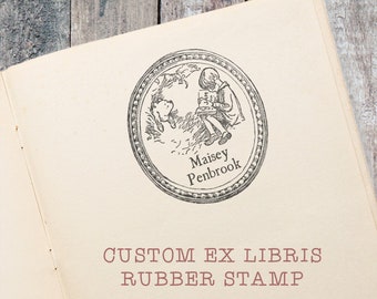 NEW!! Vintage Winnie-the-Pooh Bear Book Rubber Stamp, Christopher Robin Ex Libris stamp, baby shower book gift  by Blossom Stamps