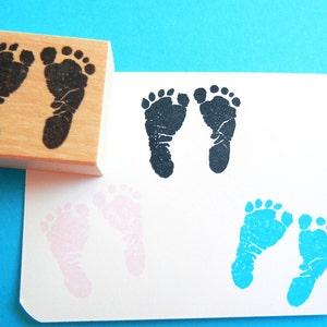 Tampon en caoutchouc empreinte de bébé, empreintes de pas de nouveau-né - fait main par Blossom Stamps