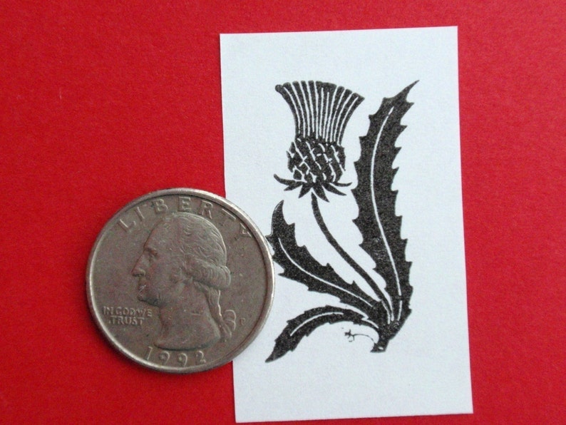 Thistle Rubber Stamp Scottish Thistle Wildflower Stamp by Etsy