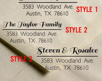 Calligraphy Custom Address Rubber Stamp, Modern and Simple design address rubber stamp Family address rubber stamp - by Blossom Stamps