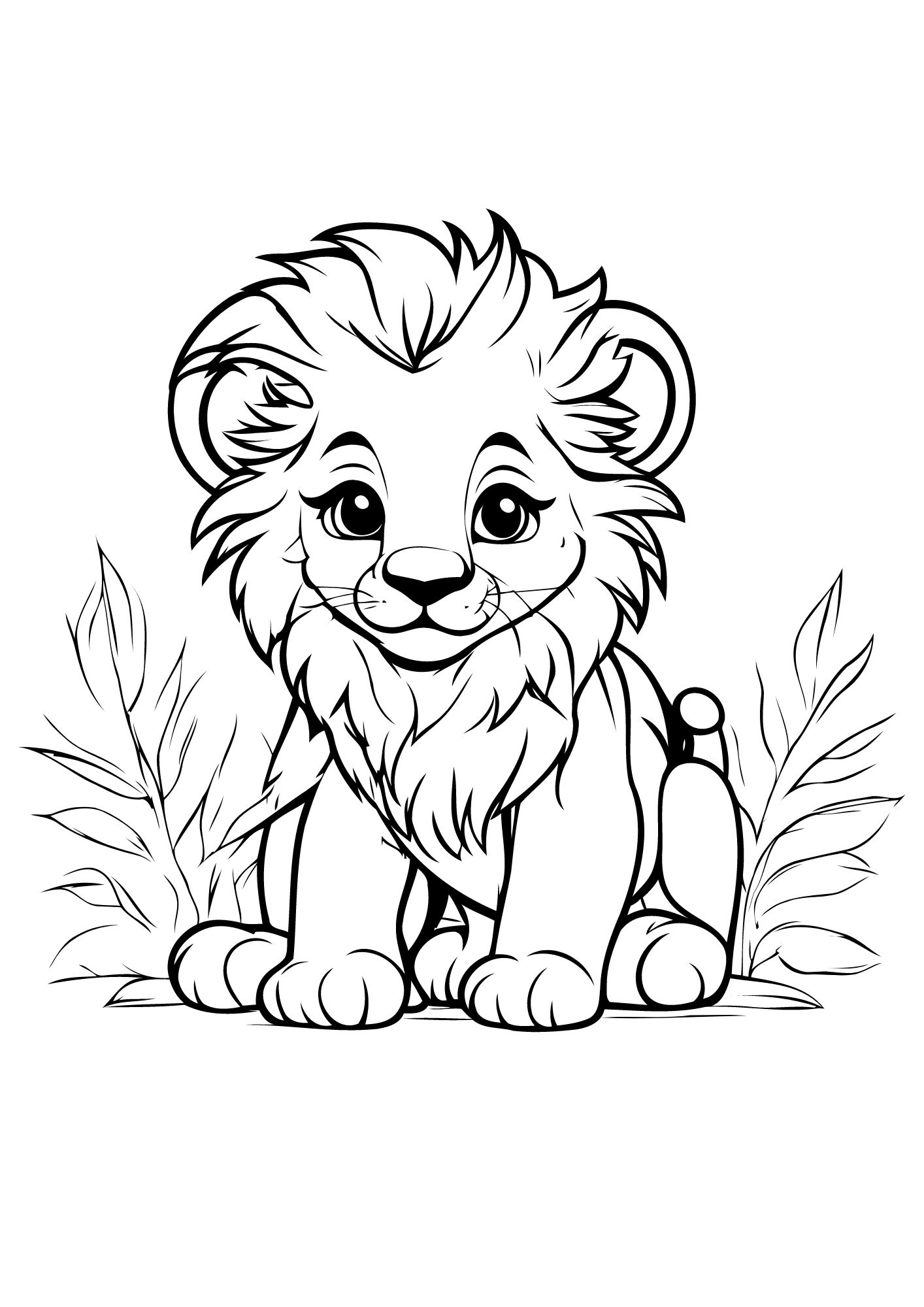 Coloring Page Theme Baby Lion - Etsy